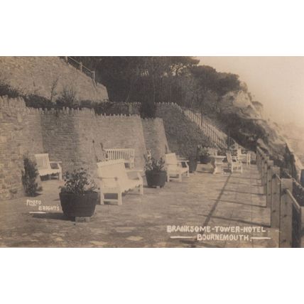 Empty Chairs At Bransome Tower Hotel Bournemouth Rare Old Postcard