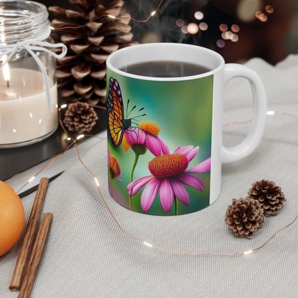 October Tourmaline Birth Month Colors Fairies & Butterflies #4 Mug 11oz AI Decor