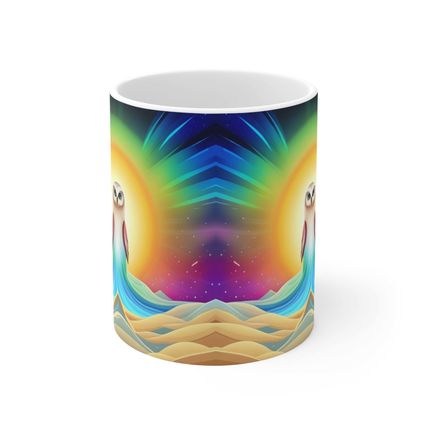 Beautiful Owl Standing in a Sea of Colors #6 Mug Ceramic Coffee Mug 11oz