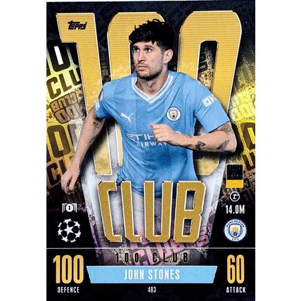 Match Attax 23/24 John Stones 100 Club Manchester City Card 483