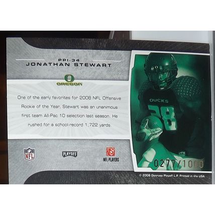 2008 Prestige JONATHAN STEWART (Panthers) Prestigious Picks RC #PPI-34 277/1000