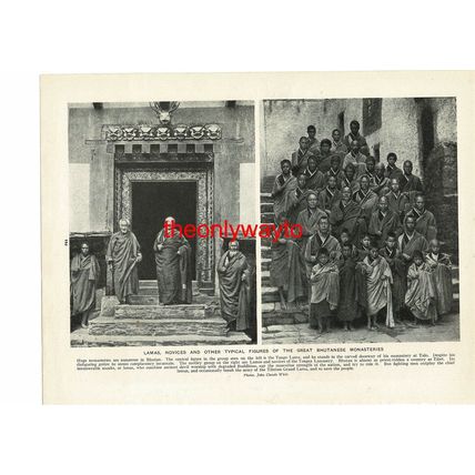 Lamas Novices, Bhutan, (Civilized Chief, Congo, Reverse), Book Illustration
