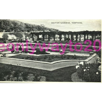 Denton Gardens, Worthing, Sussex, Postcard