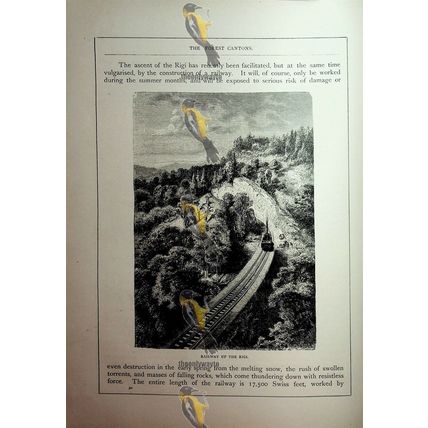 Railway Up The Rigi, Switzerland, Book Illustration (Print), c1890