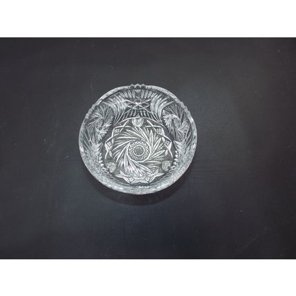 Crystal Glass Industries 24% Lead Crystal 3 Footed Pinwheel Bowl West Germany