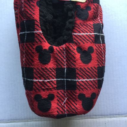 NEW Disney Toddler Mickey Holiday Plaid Fuzzy Babba Slipper Socks - Size 3T-4T