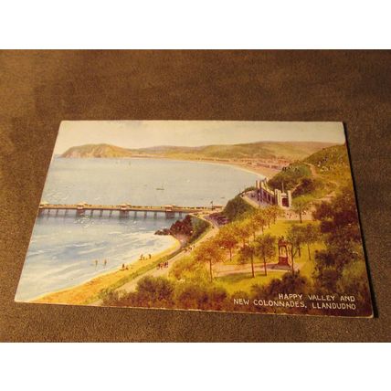 1930's fr Postcard - Happy Valley & New Colonnades Llandudno - Artist A161