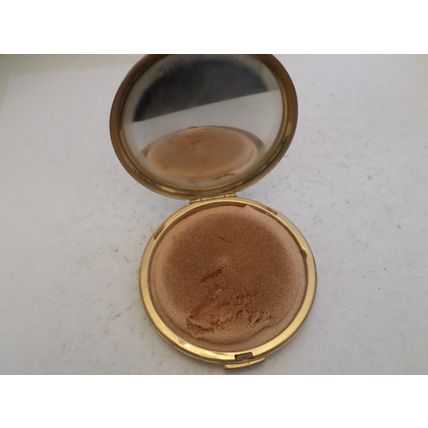 Stratton - vintage powder compact - orange with white flowers. #16