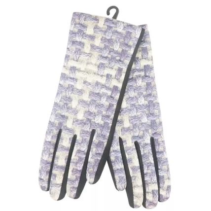 Ladies Gloves Shades of Grey Detail with Black Back 23 CM Clothing Accessory