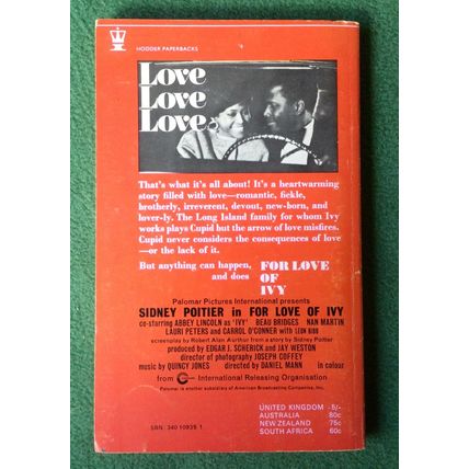 For Love Of Ivy (1968) RARE Film Tie-In Paperback Book - Sidney Poitier