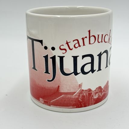 Starbucks Coffee City Mug Tijuana Mexico 2007 20 oz Red White Ceramic Rare