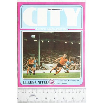 1977 programme Manchester City v. Leeds United, 12/11