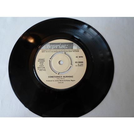 7" 1969. KENNY ROGERS. SOMETHING'S BURNING . REPRISE RS20888, NEAR MINT