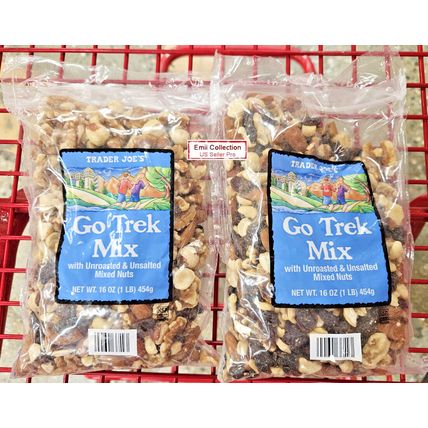 Trader Joe’s Go Trek Mix with Unroasted & Unsalted Mixed Nuts 16oz 454g (2 Bags)