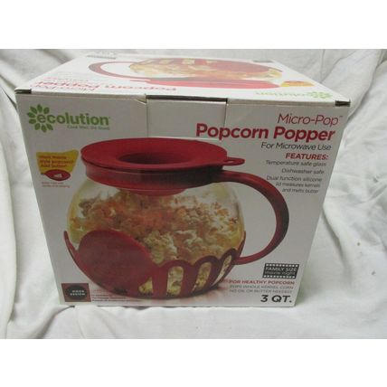Ecolution Patented Microwave Micro-Pop Popcorn Popper, Borosilicate Glass