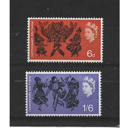 GB.Commonwealth Arts Festival set of 2.Mounted Mint.Jul25a