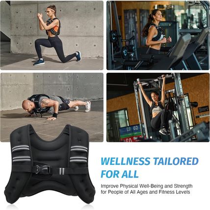 ZELUS Weighted Vest, 6Lb/8Lb/12Lb/16Lb/20Lb/25Lb/30Lb Weight Vest with Reflectiv