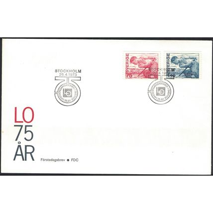 Sweden - FDC 26/4 1973 LO 75 år *ILLUSTRATED - VIGNETTE 1*