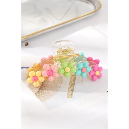 Pink Colorful Flower Shape Large Hair Clawclip