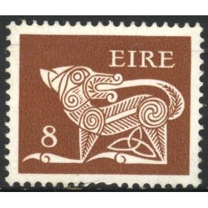 Ireland 1971 - SG349 - 8p brown - Stylized Dog (Brooch) - MH