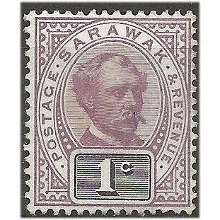 Sarawak 1892 SG8 1c Purple & Black Mounted Mint . ..