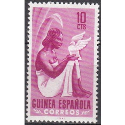 Guinea Española 1953 Michel 291 Neuf ** Cote (2002) 0.20 € Femme avec pigeon