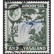 RHODESIA & NYASALAND, 1959 6d Victoria Falls, SG 24 (Scott #164), used
