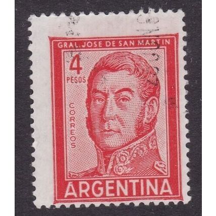 Argentina 1962 4p San Martin Badly Centred Fine used SG1036 VGC