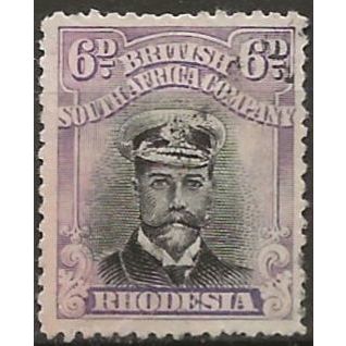 Rhodesia 1922 SG295 6d Jet-Black & Lilac Fine Used .