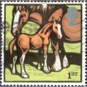 2005 Farm Animals. 1st Value Clydsdale Mare and Foal. Very Fine Used