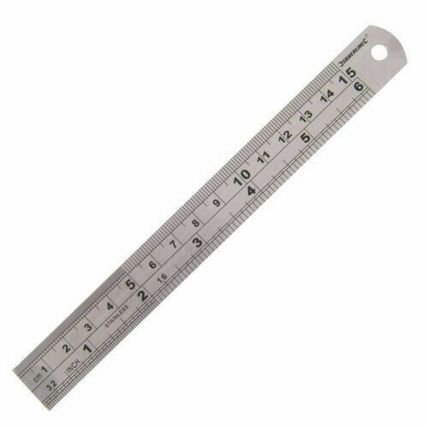 6" inch 15cm 150mm Stainless Steel Double Sided Ruler Metal Rule Metric Imperial