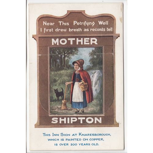 Mother Shipton The Inn Sign at Knaresborough Novelty Postcard