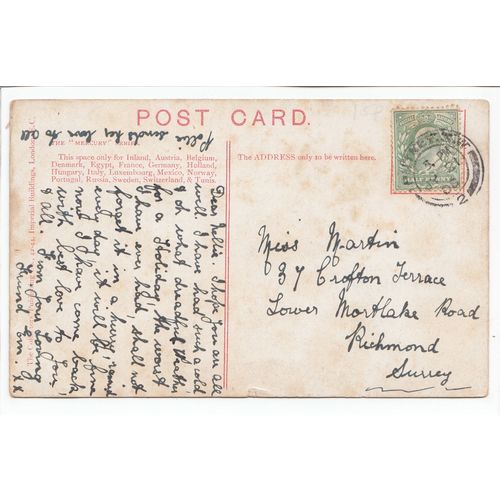 The King's Head Roehampton London 1908 Postcard