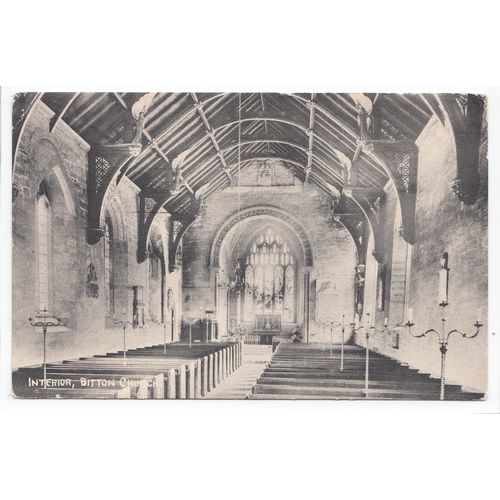 Bitton Church Interior Nr Keynsham Gloucestershire Postcard C S & Co