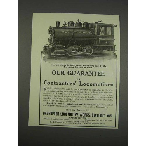 1911 Davenport Locomotive Works Ad - Contractors'