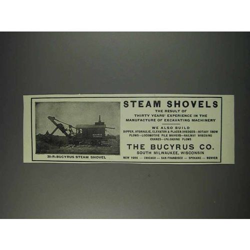 1910 30-R Bucyrus Steam Shovel Ad