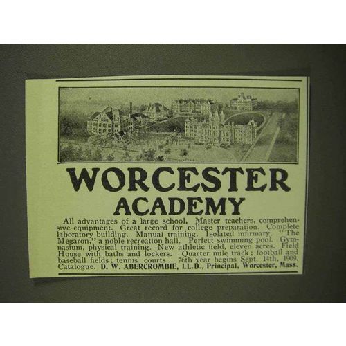 1909 Worcester Academy Ad