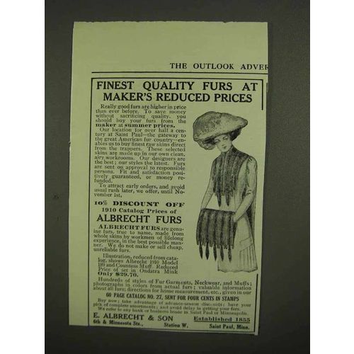 1910 Albrecht Furs Ad - At Maker's Reduced Prices