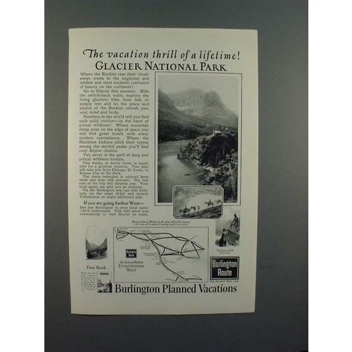1923 Burlington Route Railroad Ad - Vacation Thrill