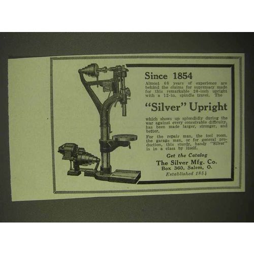 1922 Silver Upright Drill Ad - Since 1854