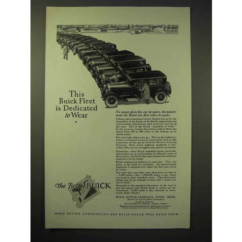 1926 Buick Car Ad - Fleet is Dedicated to Wear
