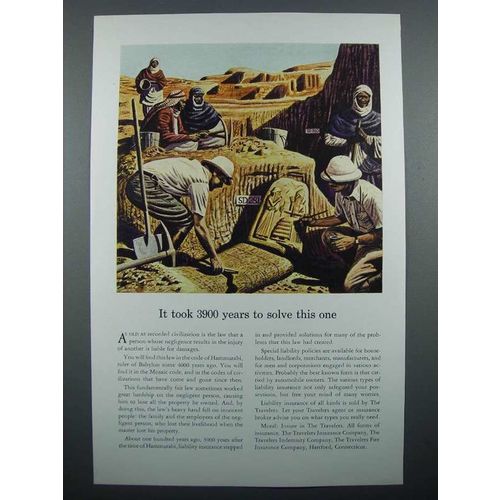 1940 Travelers Insurance Ad - Took 3900 Years to Solve