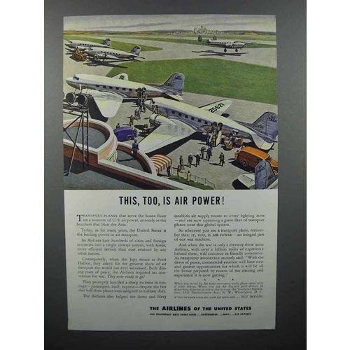1943 Airlines of the United States Ad - Air Power
