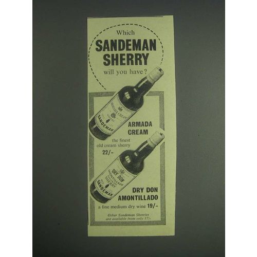 1959 Sandeman Armada Cream and Dry Don Amontillado Sherry Ad