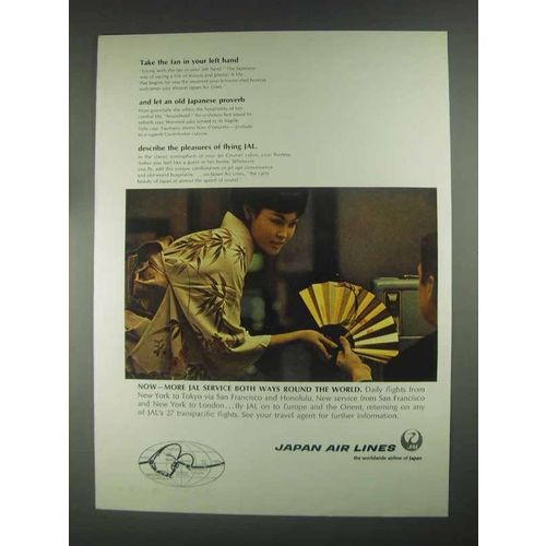 1967 Japan Air Lines Ad - Take Fan In Your Left Hand