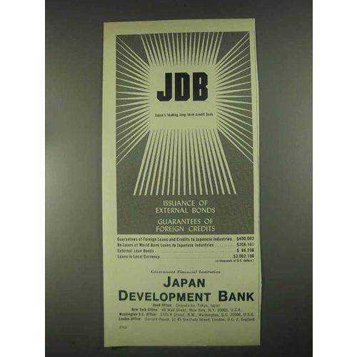 1967 Japan Development Bank Ad - External Bonds