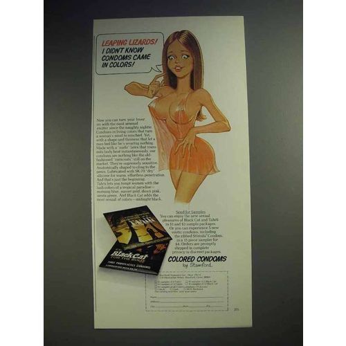 1975 Stamford Colored Condoms Ad - Leaping Lizards!