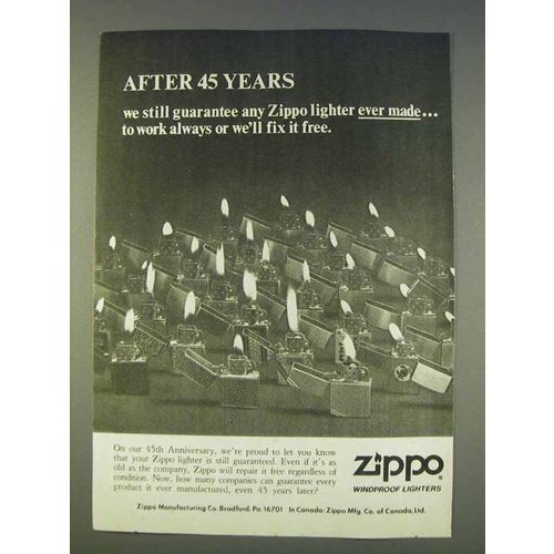 1977 Zippo Cigarette Lighters Ad - After 45 Years
