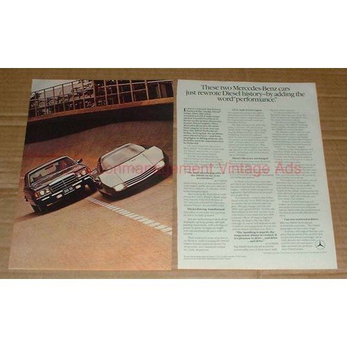 1979 2pg Mercedes 300SD & C-111 Car Ad, Rewrote History