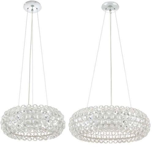 Halo Acrylic Ball Pendant Chandelier Light Fixture 20” Or 25” Donut Torus Shape